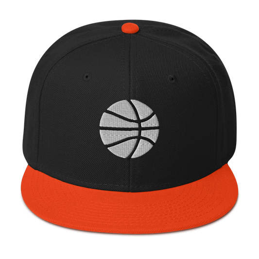 Simple White & Orange Basketball Hat